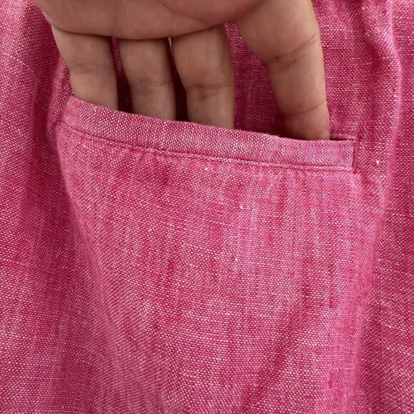 Talbots Pants Womens 12 Pink Linen Cropped Tassel Drawstring Resort Boho Trim‎ - Picture 5 of 13